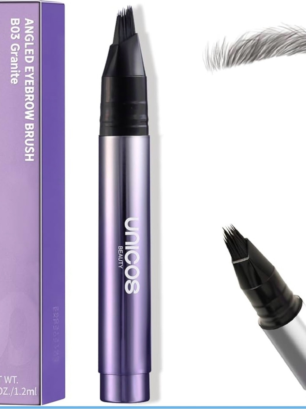 UNICOS Angled Eyebrow Brush B03 Granite New Sealed